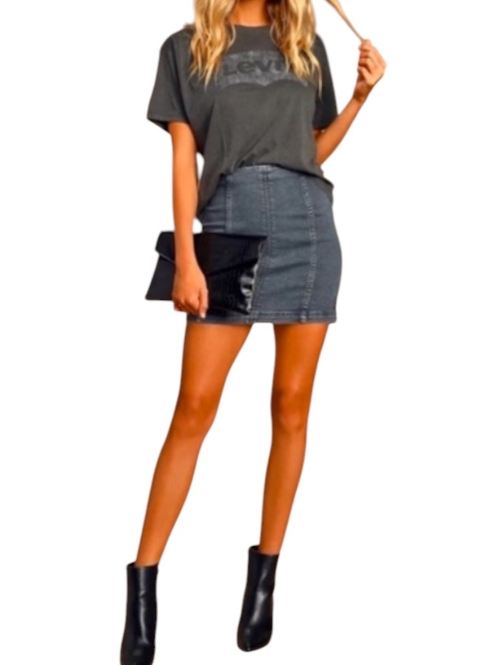 Free People Modern Femme Denim Mini Skirt Size 4 - Picture 10 of 10